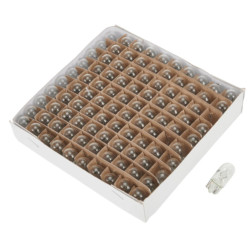 

Accessories Dashboard Bulbs 1 Box 100Pcs Incandescent Instrument Bulbs Wedge White Light 194 T10 3W High Quality