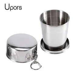 UPORS 75/150ml Hip Flask Cup Foldable Stainless Steel Wine Cups Russia Mini Whiskey Alcohol Hip Flask Outdoor Shot Flask 1pcs