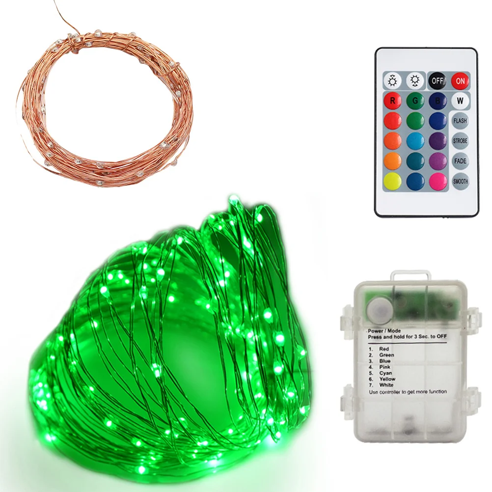 50 LED Powered 16 Colors String Lights Multicolor Remote Control Warm White LED String Lights for Party Wedding