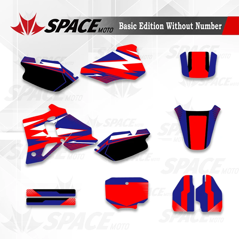 

SPACE Full Graphics Decals Stickers Motorcycle Background Custom Number For HONDA CR 80 CR80 1996 1997 1998 1999 2000 2001 2002