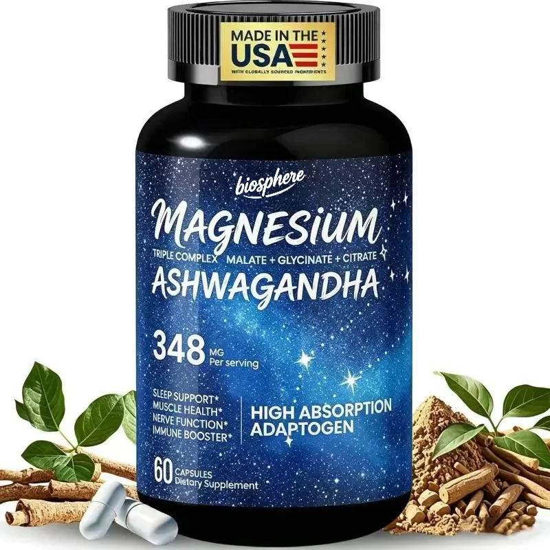 

High absorption multi magnesium supplement -60 capsules for muscle health support
