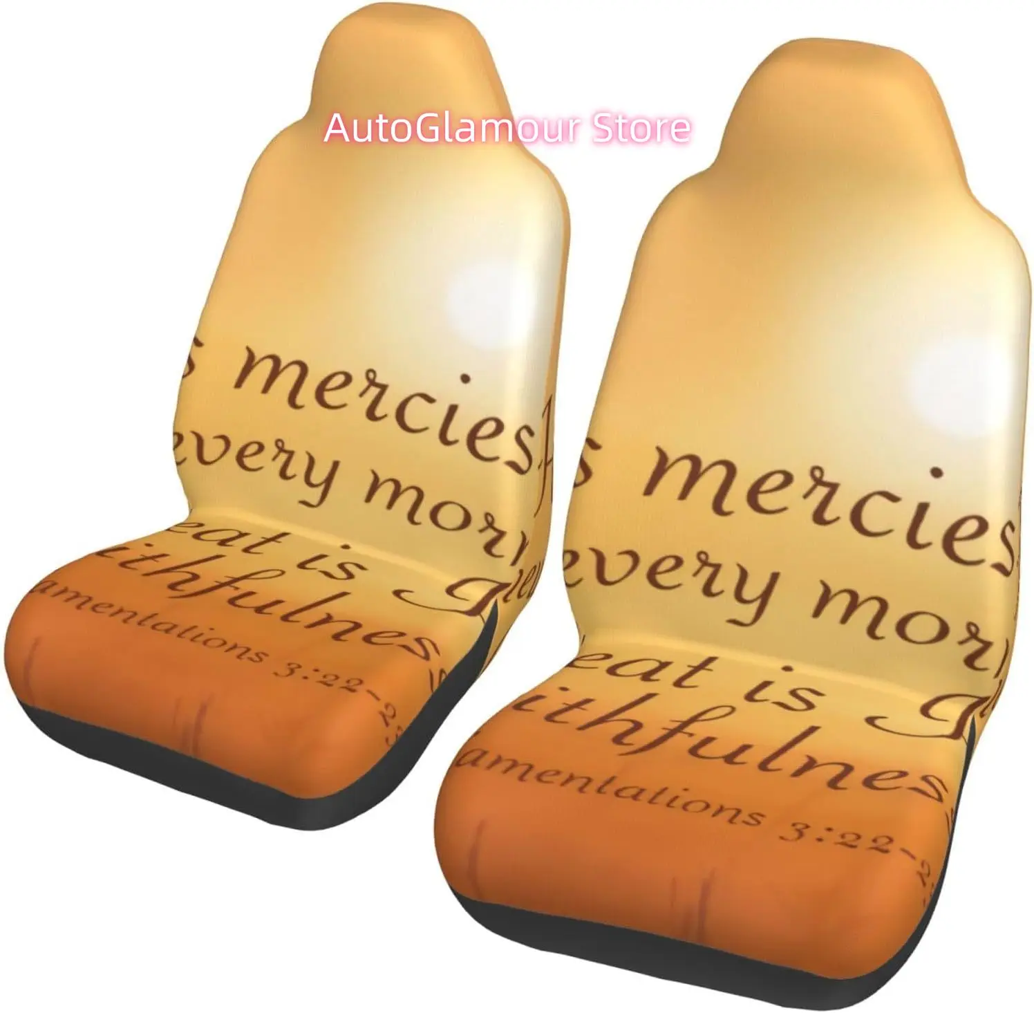 

Lamentations 3 22 His Mercies are New, Bible Verse 2-Piece Seat Cover Complete Set - Elastic Seat Protection Cove