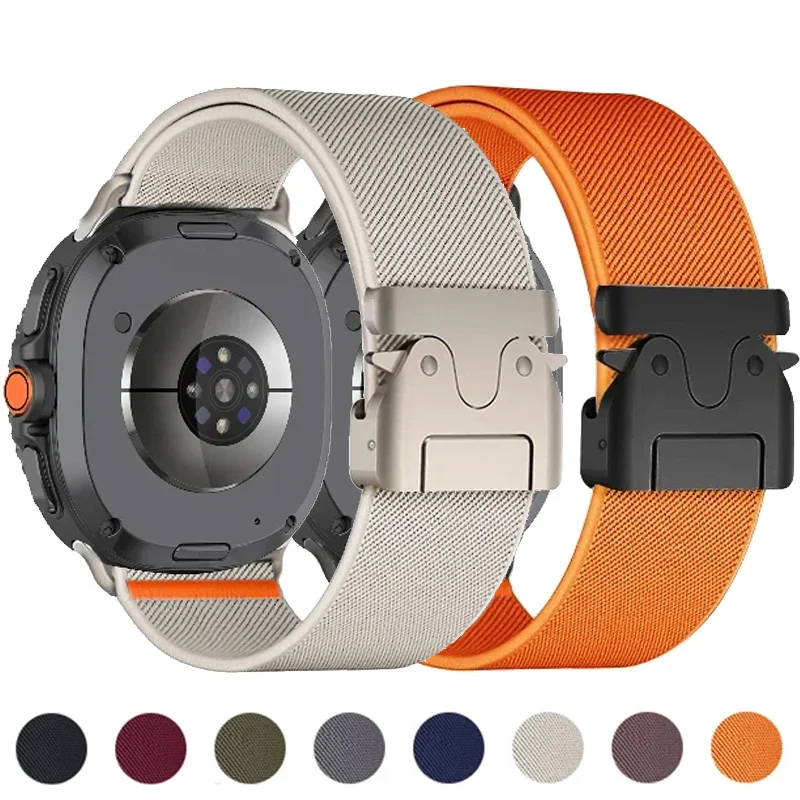 

Нейлоновый спортивный ремешок для Samsung Galaxy Watch 8, 40 мм, 44 мм, эластичный дышащий ремешок для Samsung Watch 8, классическая металлическая пряжка 46 мм