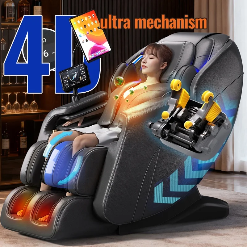 

Массажное кресло класса люкс 4D 2025 года, большое, для дома, с полным массажем тела, двойным механизмом движения, SL-рельсом, нулевой гравитацией, в стиле космической капсулы