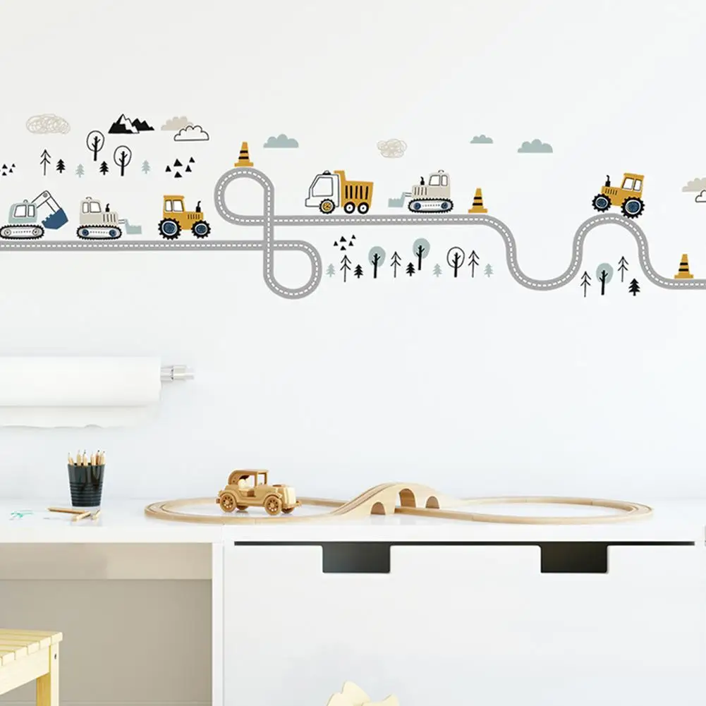 Cartoon Cars Highway Track Wall Stickers For Kids Rooms Sticker Children's Play Room Bedroom Decor wall Art Decals Y5C1 - Image 6