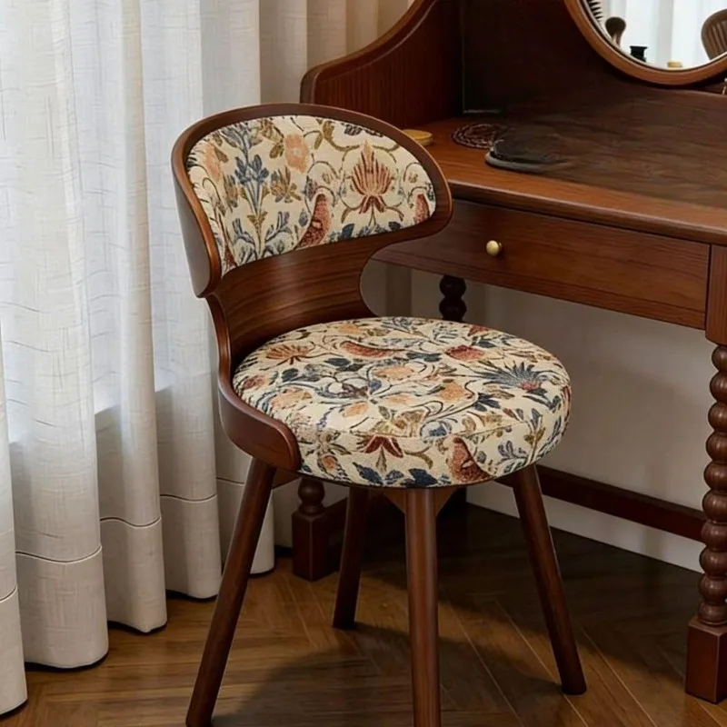 Solid wood back chair Home simple book desk chair Bedroom makeup chair