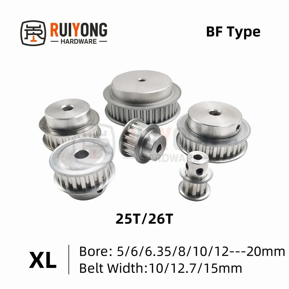 

XL Timing Pulley BF Type 25T/26Teeth Bore 5/6/6.35/8/10/12/14/15/16/17/18/19/20mm for Width belt 10/12.7/15mm