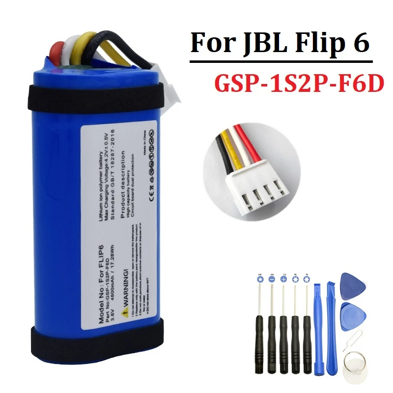 Akumulator 4800mAh do JBL Flip 6 Flip6 GSP-1S2P-F6D zamiennik bezprzewodowego głośnika Bluetooth