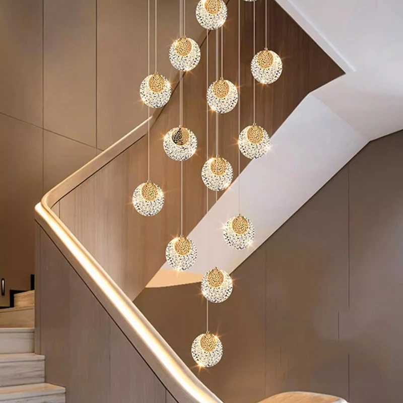 Modern home decor led lights pendant light lamps forstaircase Chandeliers for living room hanging light indoor lighting