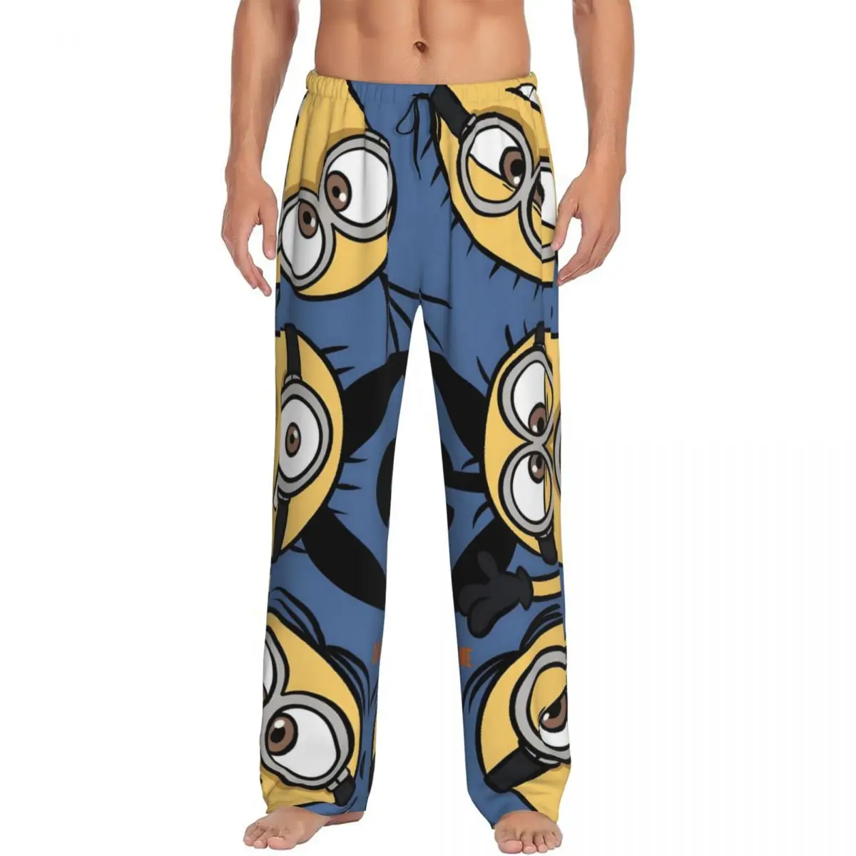 

Custom Printed Men's M-Minions Pajama Pants Yellow Capsule-Shaped Sleepwear Sleep Lounge Bottoms with Pockets