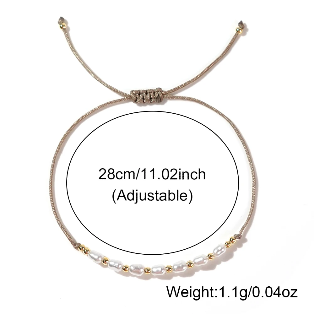 Shinus Simple Rope Thread Imitation Pearl Multi Copper Seed Minimalist Beaded Bracelets 2024 New Fashion Jewelry for Women Men