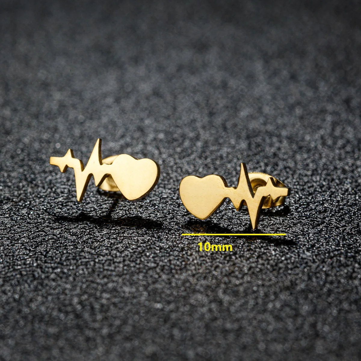 1Pair Stainless Steel Heartbeat Stud Earrings for Women Gifts for Nurse Doctor