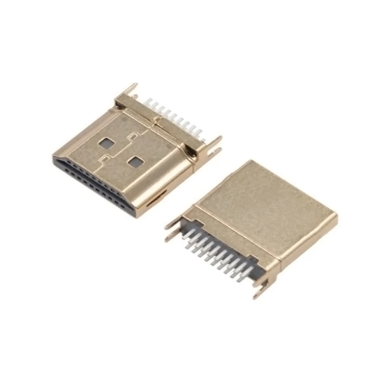 

4/8PCS HDMI Male Jack plug connector 19PIN 19P 1.6MM 180 Degree Gold-Plated hd gold-plating usb connector