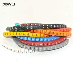 500PCS EC-1 Cable Wire Marker 0 to 9 For Cable Size 2.5 sqmm Colored