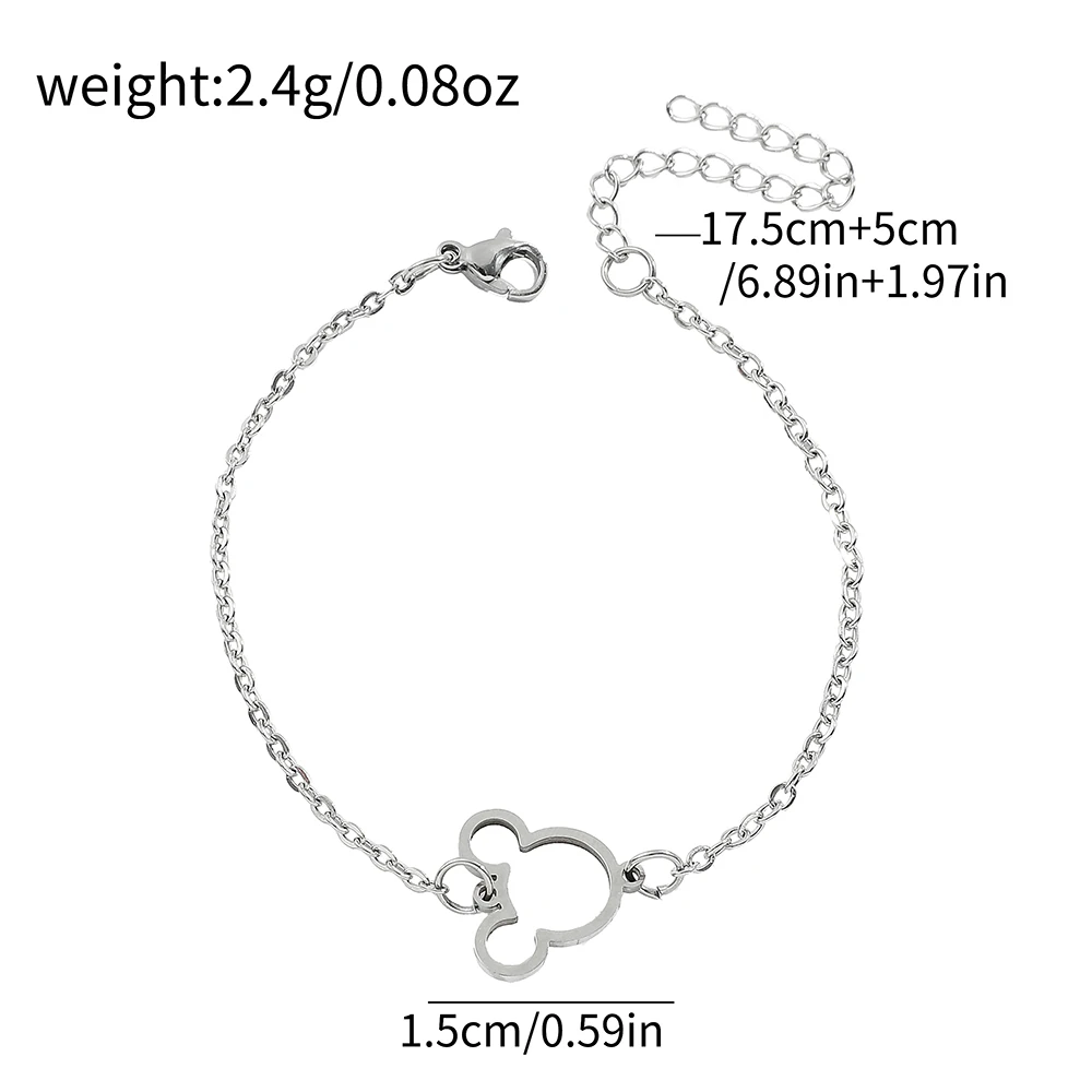 Disney new hollow design Mickey Mouse bracelet ins fashionable cute cartoon character bracelet sweet jewelry