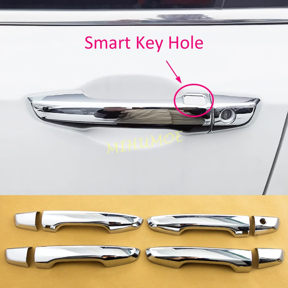 

Для Honda CR-V 2017 2018 2019 2020 2021 2022 Накладки на внешнюю дверную ручку Глянцевый хромированный Стайлинг автомобиля с бесключевым доступом 8 шт.