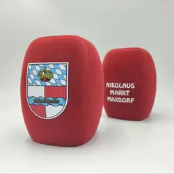Square DIY Flocking Microphone Foam windshield with Logo Interview Cover logos Windscreens Mic Sponge customization