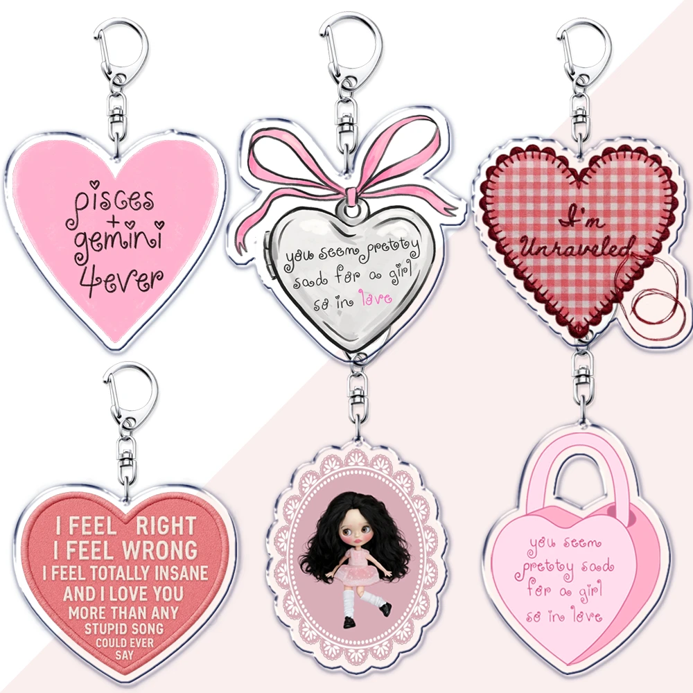 Llaveros y Abalorios para Bolsos de la Colección Hot Singer Love Dolls, con el diseño 'You Seem Pretty Sad for A Girl So in Love Drop Dead', Joyería y Regalos para Fans