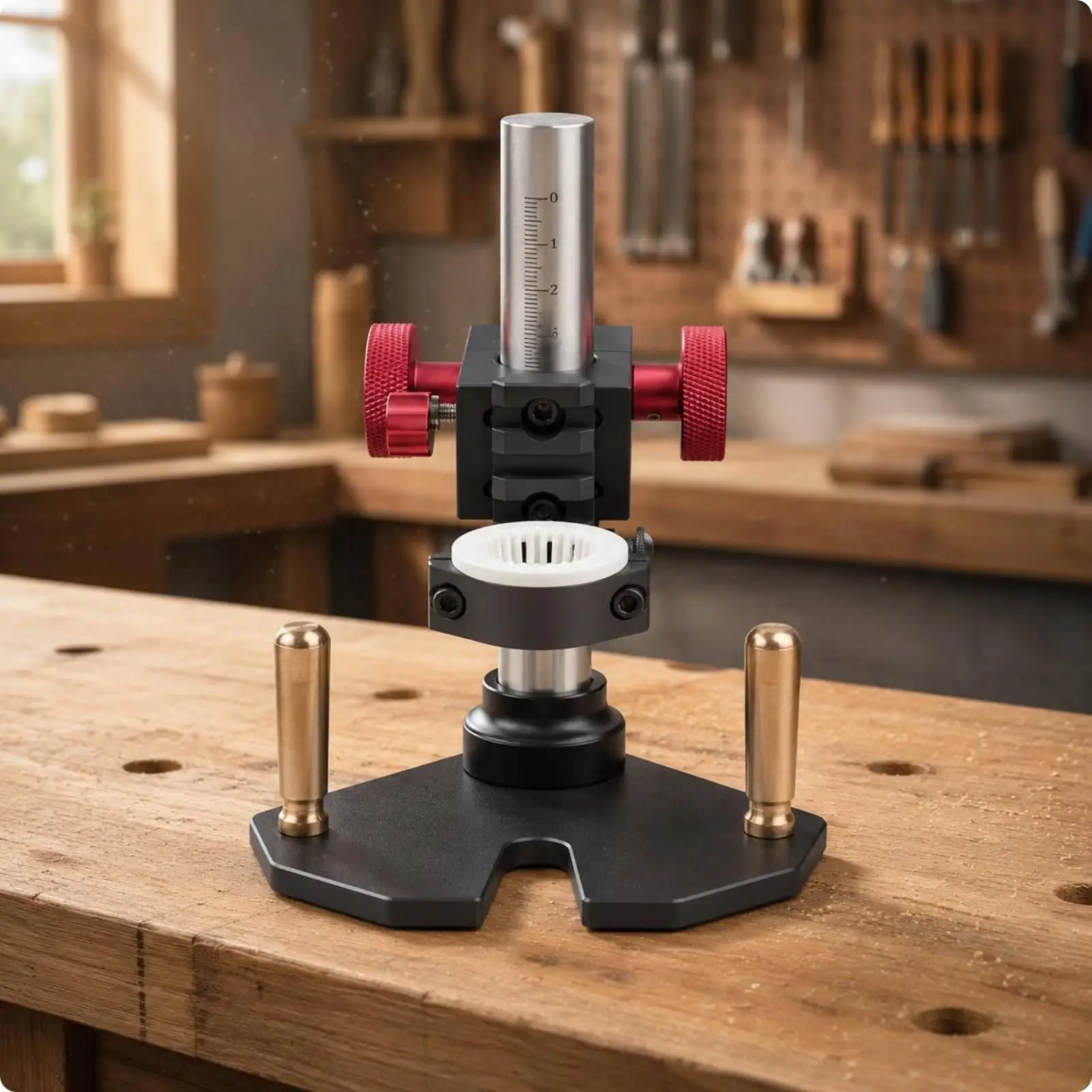 Rotary Tool Engraving Support Stand Aluminum Alloy with Ebony Base for Precision Woodcarving Tasks