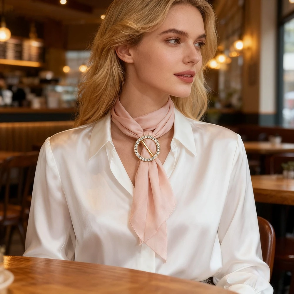 

Изысканная инкрустированная бриллиантами пряжка для шарфа, унисекс, булавка для корсажа из сплава, модная и универсальная угловая пуговица и пряжка для шарфа