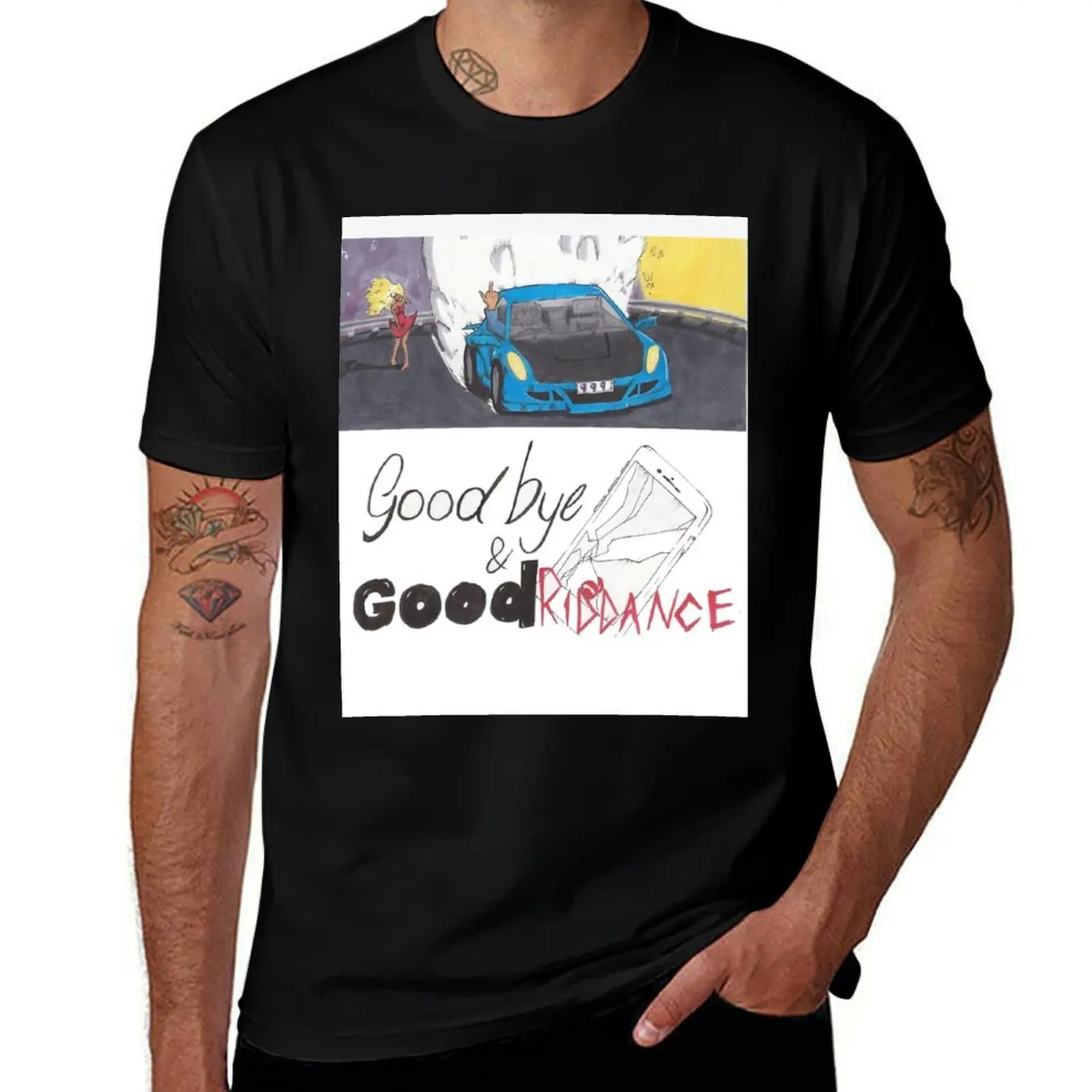 

;Goodbye & Good Riddance poster T-Shirt Trendy Print Short Sleeve T-Shirt