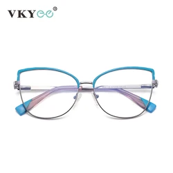 VICKY Fashion Butterfly Anti-Blue Light Blocking Reading Glasses Women Computer Alloy Eyeglasses Lightweight Eyewear