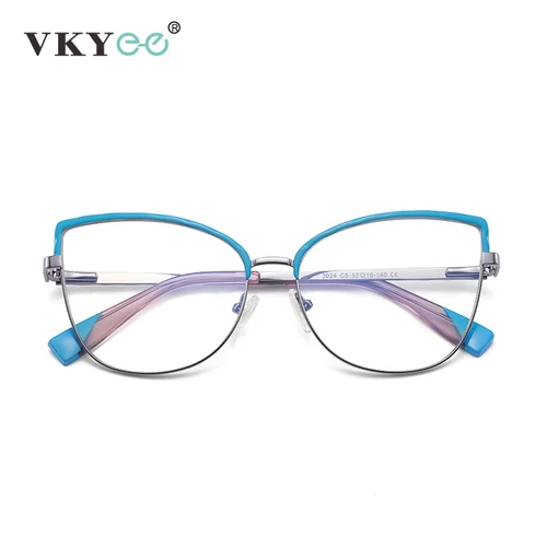 Imagen 1 del producto VICKY, gafas de lectura con bloqueo de luz azul y mariposa a la moda, gafas de aleación para ordenador para mujer, gafas ligeras