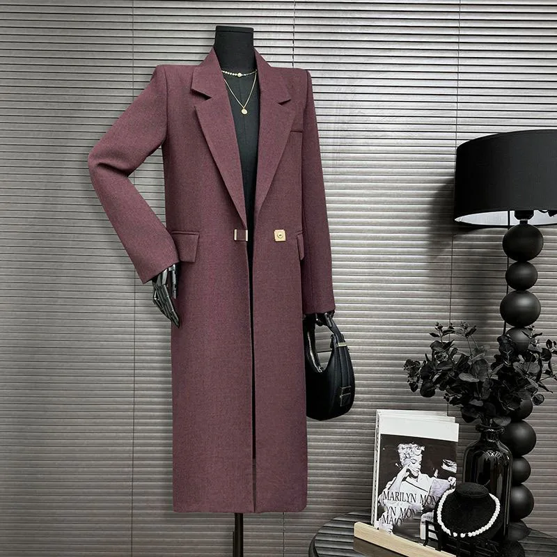 

Модная женская одежда в корейском стиле, плащ, весна-осень 2021, новый темпераментный прямой цилиндр, женский плащ H680