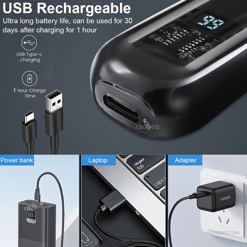 ماكينة قص شعر الأنف للرجال قابلة لإعادة الشحن عبر USB احترافية غير مؤلمة محمولة ماكينة قص شعر الحواجب والأذن والأنف