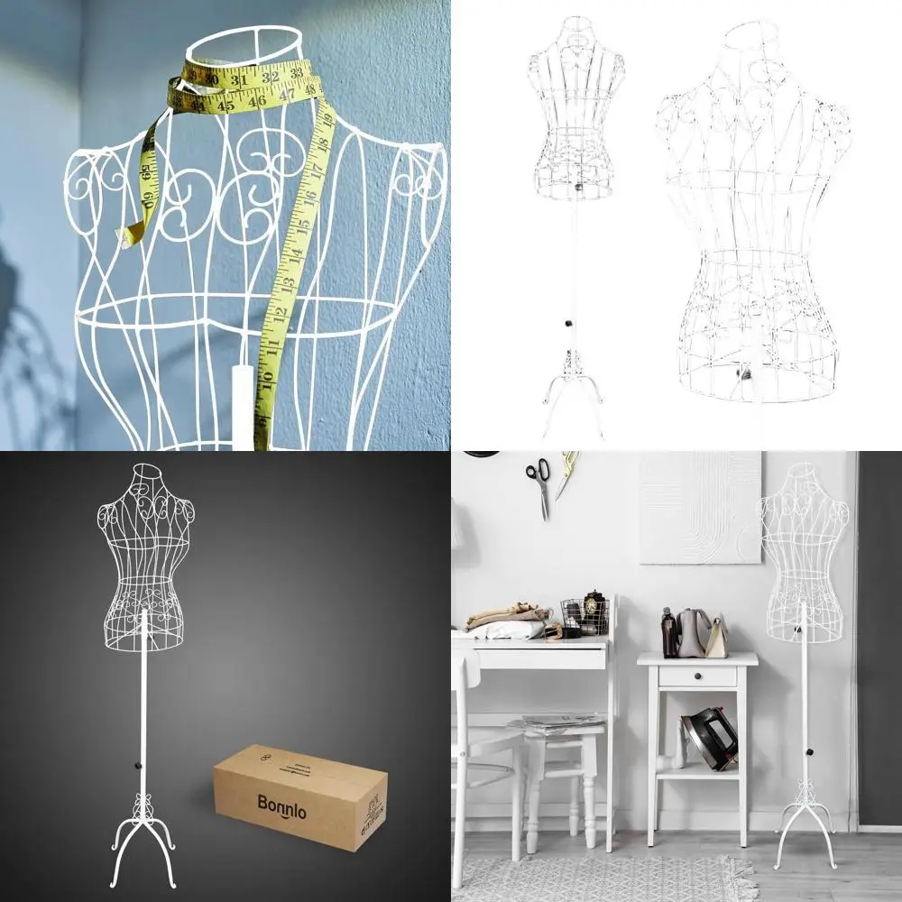 

Classic Wire Mannequin, Adjustable Height, Small White Metal Wire Body for Home Decor Display