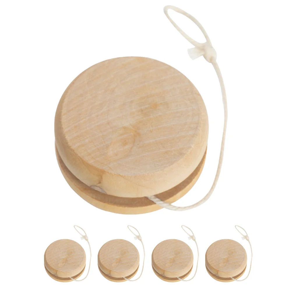 5 Pcs Wooden Yo-yo Outdoor Playset Yoyo Funny Toy Plaything Puzzle Men and Women