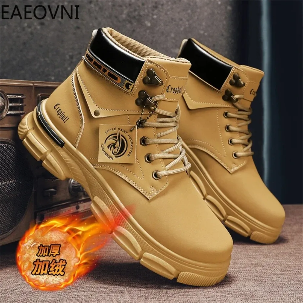 الرجال دراجة نارية الأحذية الدفء المضادة للانزلاق رجل الثلوج التمهيد مقاومة للاهتراء خفيفة الوزن المشي لمسافات طويلة حذاء رجل منخفضة القمم الكلاسيكية الساخن بيع