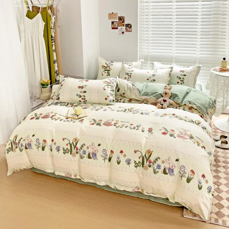 Set copripiumino stile fresco Twin/Queen/King Size, Set biancheria da letto copripiumino 200x200 con federa/lenzuolo, coperta Cove