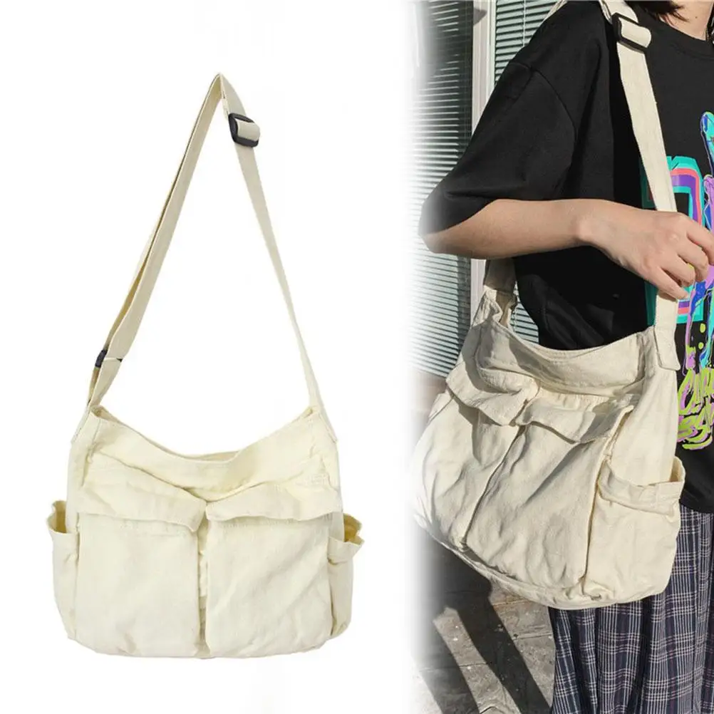 Messenger Bag Large Capacity Fashion Shoulder Bag Wear Resistant  Portable Washable for School for Student