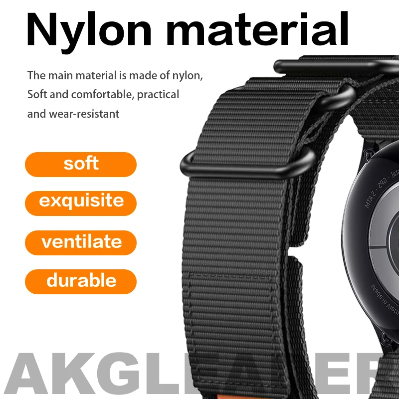 AKGLEADER Nylon Loop Watch Band, Tactical Clasp Strap para For Samsung Watch 6 Bracelet