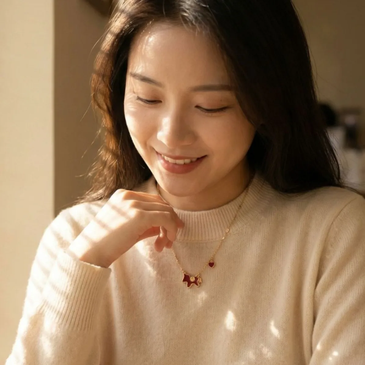 New Year's red money immediately pendant necklace Chinese style sweater chain natal year senior