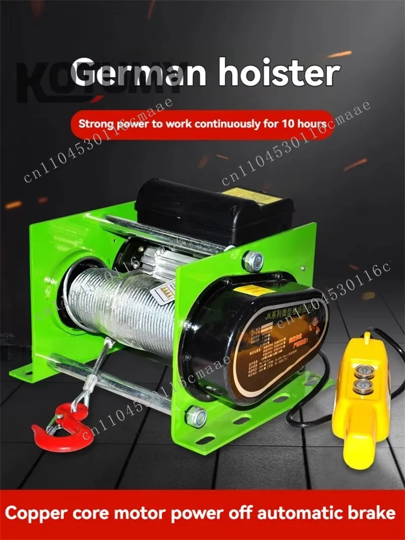 Wire Rope Hoist Wireless Remote Control Micro Electric Hoist Electric Winch 220V 400kg/600kg/800kg