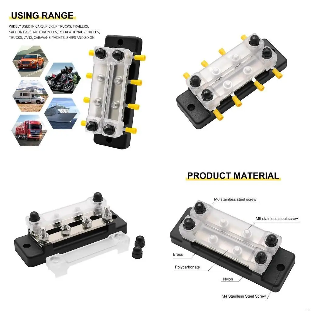 8 x Terminal Bus Bar Ground Power Distribution Terminal Block Bus Bar New