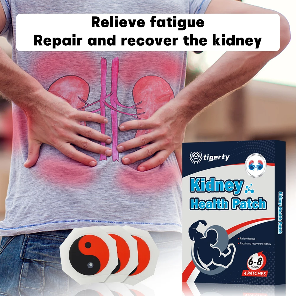 

Магнитные пластыри Tigerty Herbal для здоровья почек - 4 шт./упаковка, растительная терапия для взрослых | Формула TCM с турмалином и биомагнитами