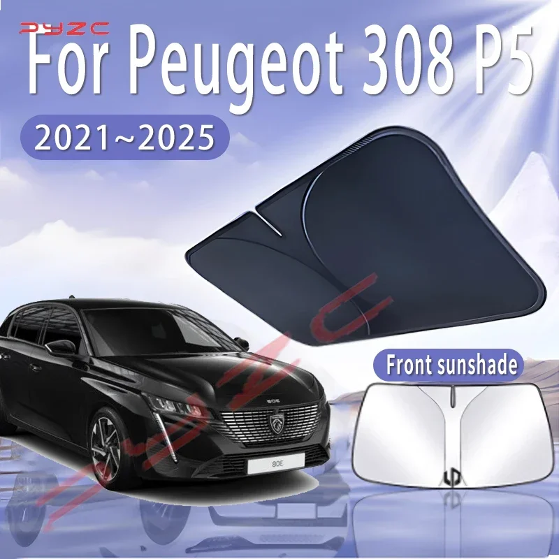 

Car Sun Visor For Peugeot 308 P5 2021 2022 2023 2024 2025 MK3 Front Windshield Sunshade Heat Insulation Summer Auto Accessories