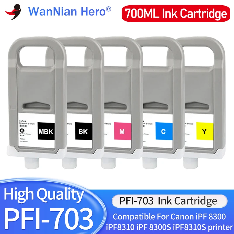 

PFI-703 PFI703 PFI 703 Pigment /Dye ink cartridge 700ml compatible for Canon iPF810 iPF820 iPF815 iPF825 Printer Ink Cartridge