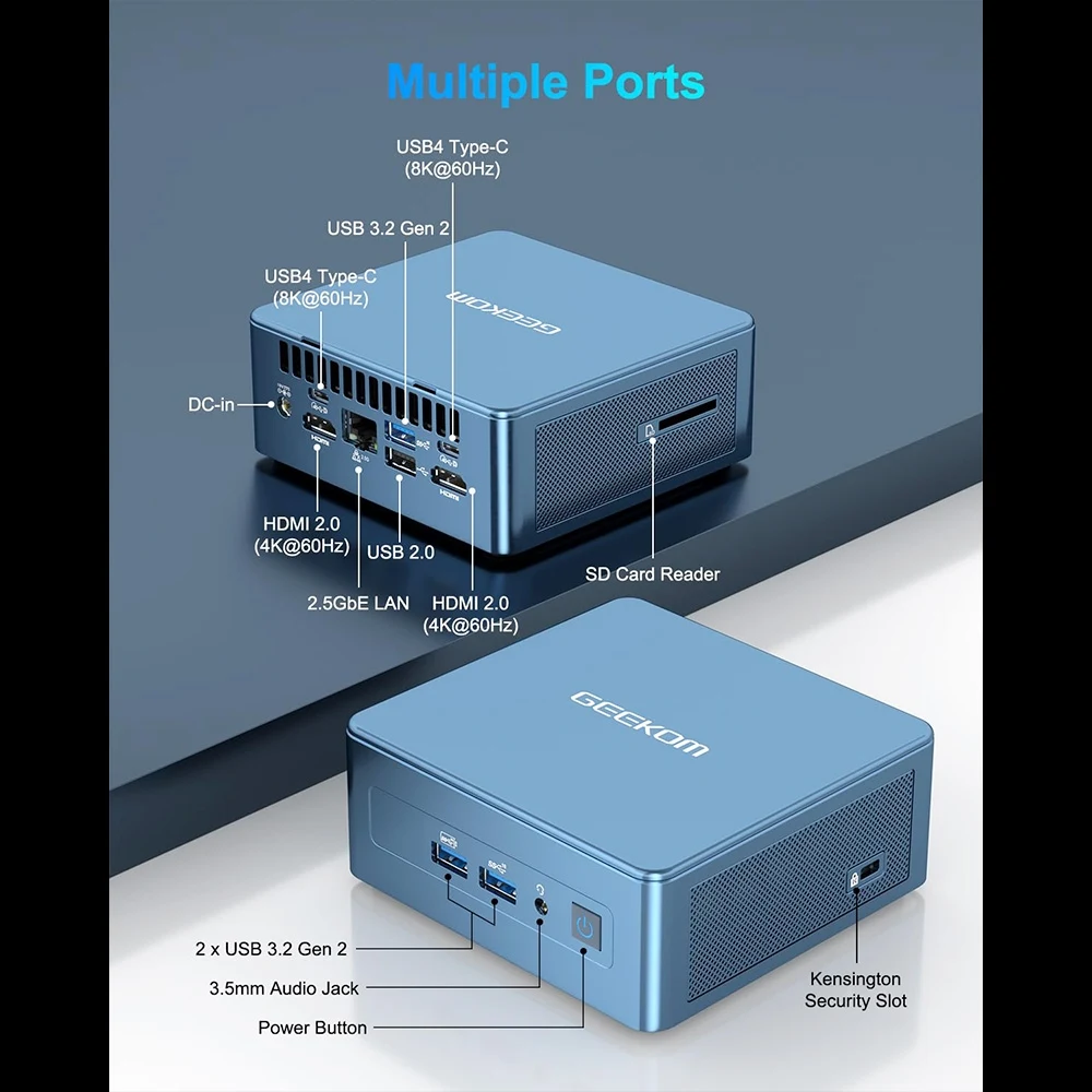 GEEKOM IT13 Mini PC, Intel i9-13900H 14 Cores 20 Threads Up to 5.40 GHz, 32GB DDR4 RAM 2TB SSD,  WiFi6E Bluetooth5.2, 3*USB3.2