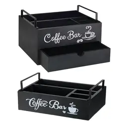 Wooden Coffee Rack Stylish Tea Shop Organizer Cup Holder Lid Holder Beverage Station Accessory Modern Design