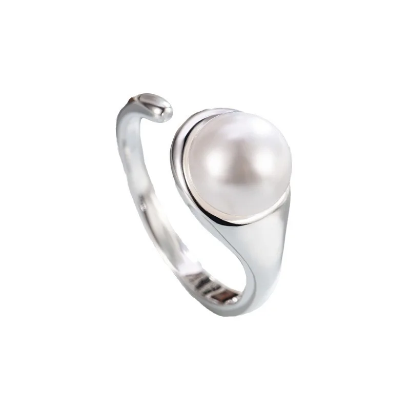 925 Sterling zilveren ringen voor vrouwen mannen paar minimalistische handgemaakte eenvoudige parel ring partij sieraden cadeau voorkomen allergie