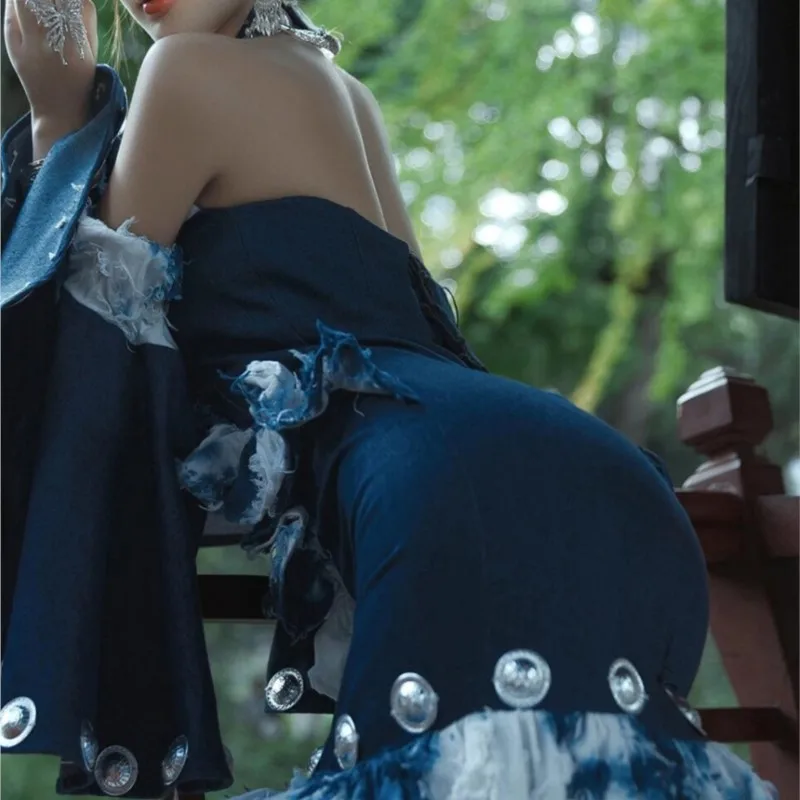 Costumes ethniques teints par nouage, cheongsam, jupes en queue de poisson, robes de soirée, style voyage, photographie et vêtements de portrait