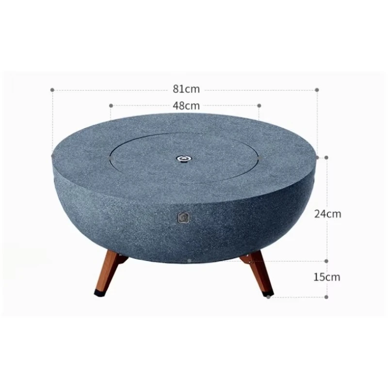 31.8 Inches 81cm Outdoor Furniture With Fire Pit Outdoor Table With Folding Leg Fire Pit Table Top BBQ Grill Fire Bowl for Pool