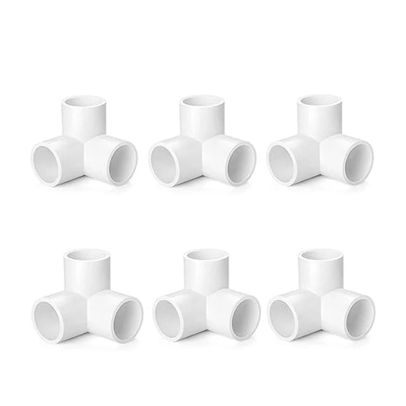 

PVC Pipe Elbow 1 Inch 3 Way, DIY PVC Tee Elbow Fittings For PVC Pipe Connections,6PCS Durable Easy To Use