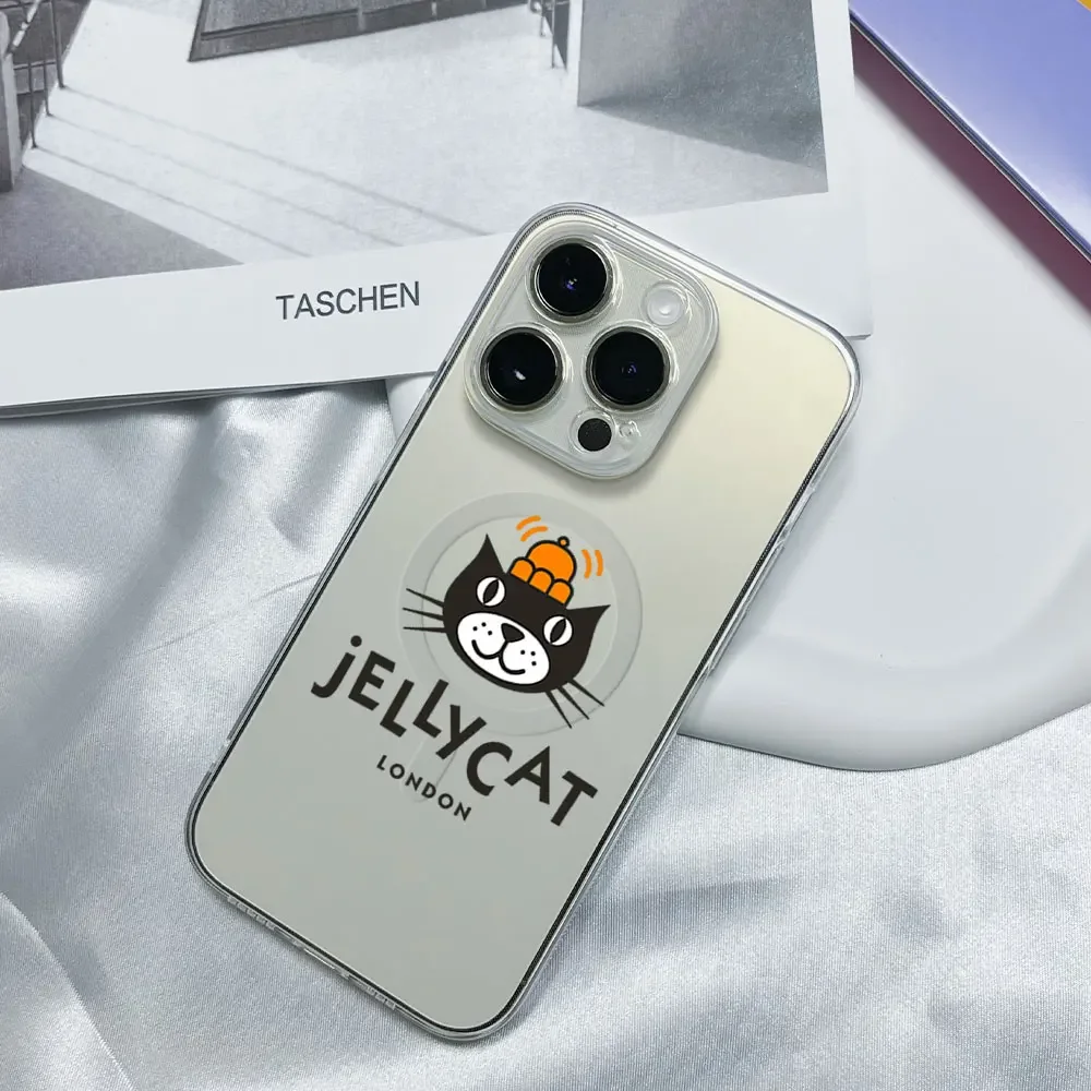 J-JELLYCAT Cute Kawaii Phone Case for iPhone 12 11 13 14 15 16 Max Pro Plus Transparent Magsafe Magnetic Wireless Cover