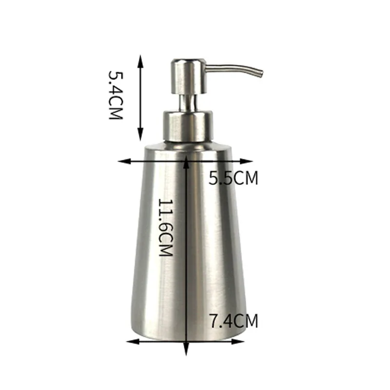 350ml Stainless Steel Liquid Soap Dispenser Bathroom Soap Container Pump Shampoo Lotion Dispenser Bottle Hand Sanitizer Holder