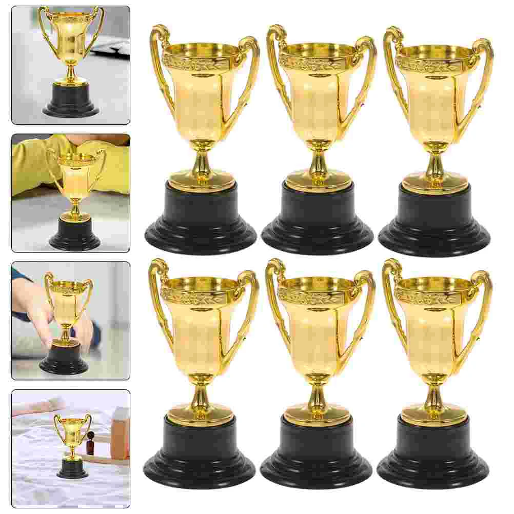 6 Pcs Mini Trophy Practical Trophies Delicate Winner Children Halloween Award Plastic Awards Early Learning Tiny Small